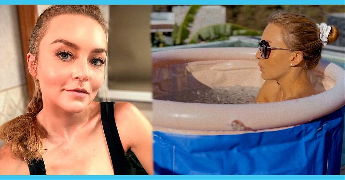 Angelique Boyer se mete por primera vez a una tina con hielos y así reacciona