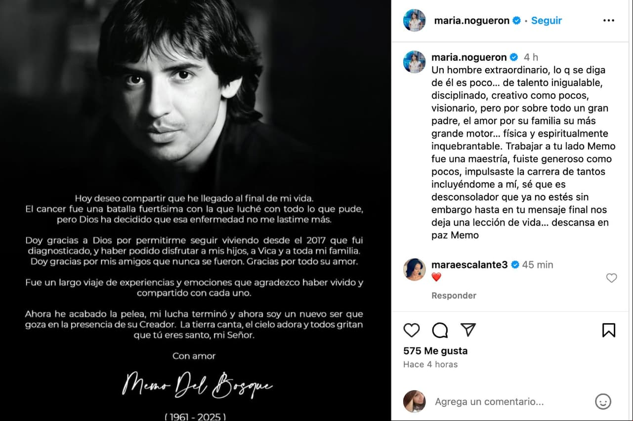 Rosa María Noguerón despide a Memo del Bosque.