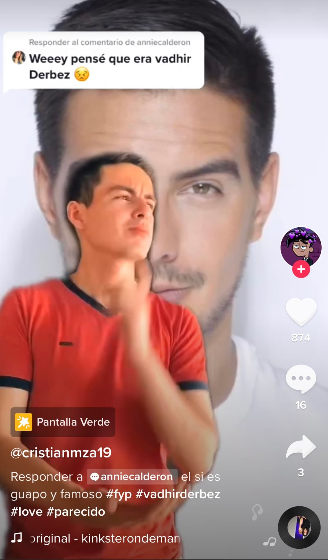 Uno de los integrantes más famosos de la dinastía Derbez también tiene un doble, se trata del actor y cantante Vadhir Derbez.