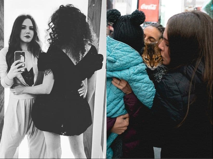 Joy Huerta junto a su esposa, Diana Atri.