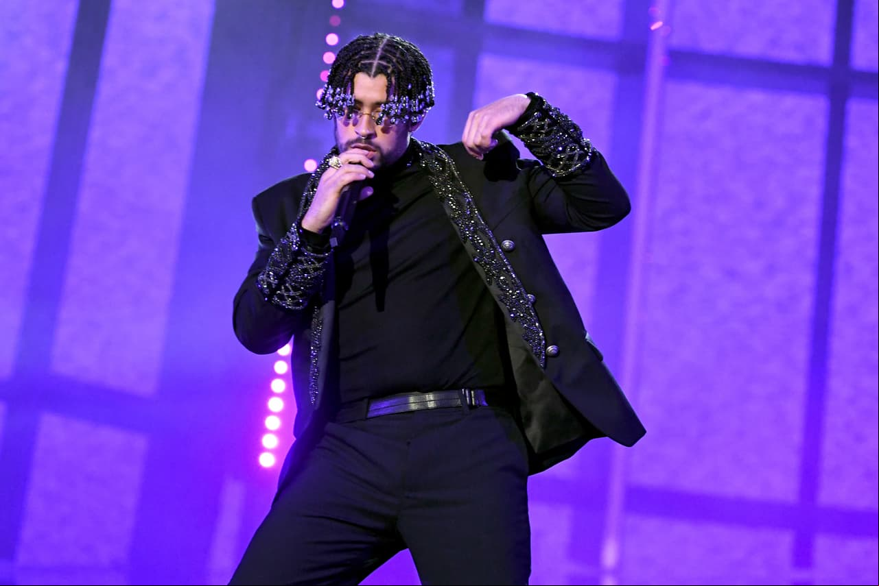 HOLLYWOOD, CALIFORNIA - OCTOBER 14: In this image released on October 14, Bad Bunny performs onstage at the 2020 Billboard Music Awards, broadcast on October 14, 2020 at the Dolby Theatre in Los Angeles, CA. (Photo by Kevin Winter/Getty Images)
