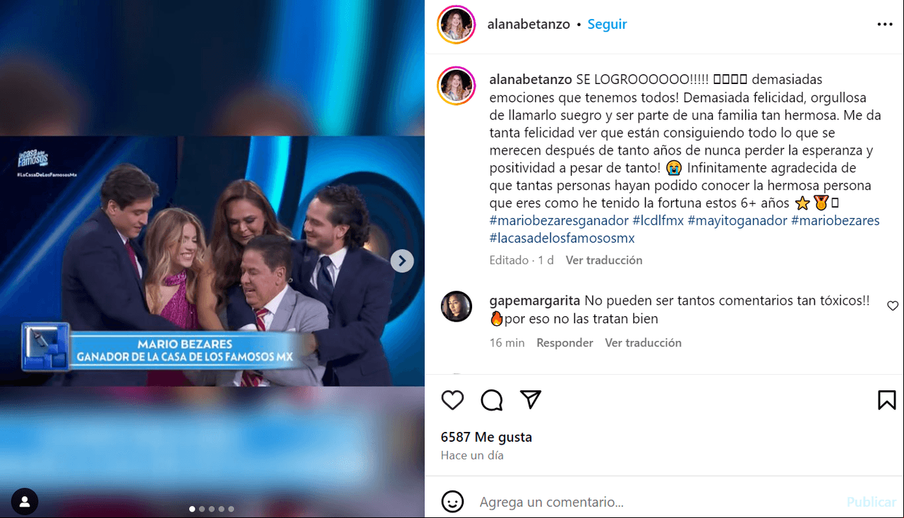 La nuera de Mayito compartió fotos y le dedicó un mensaje