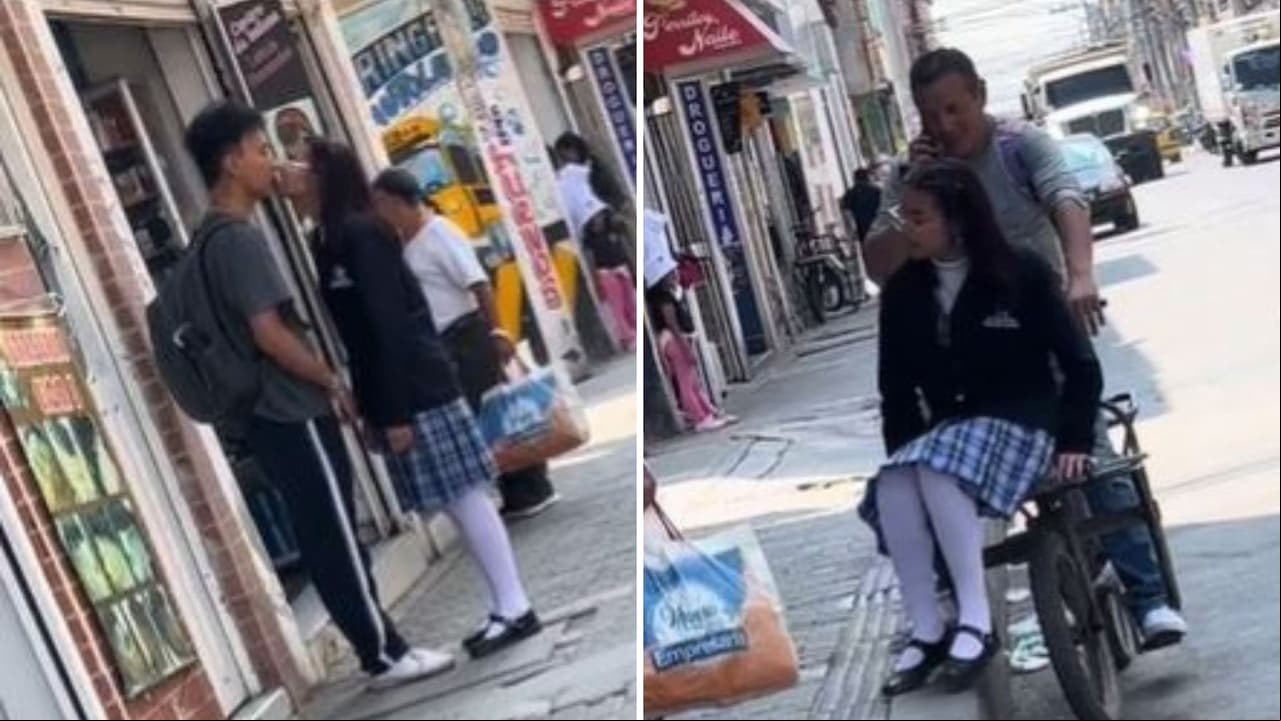 Adolescente se despide de su novio frente a su papá y pocos lo pueden creer.