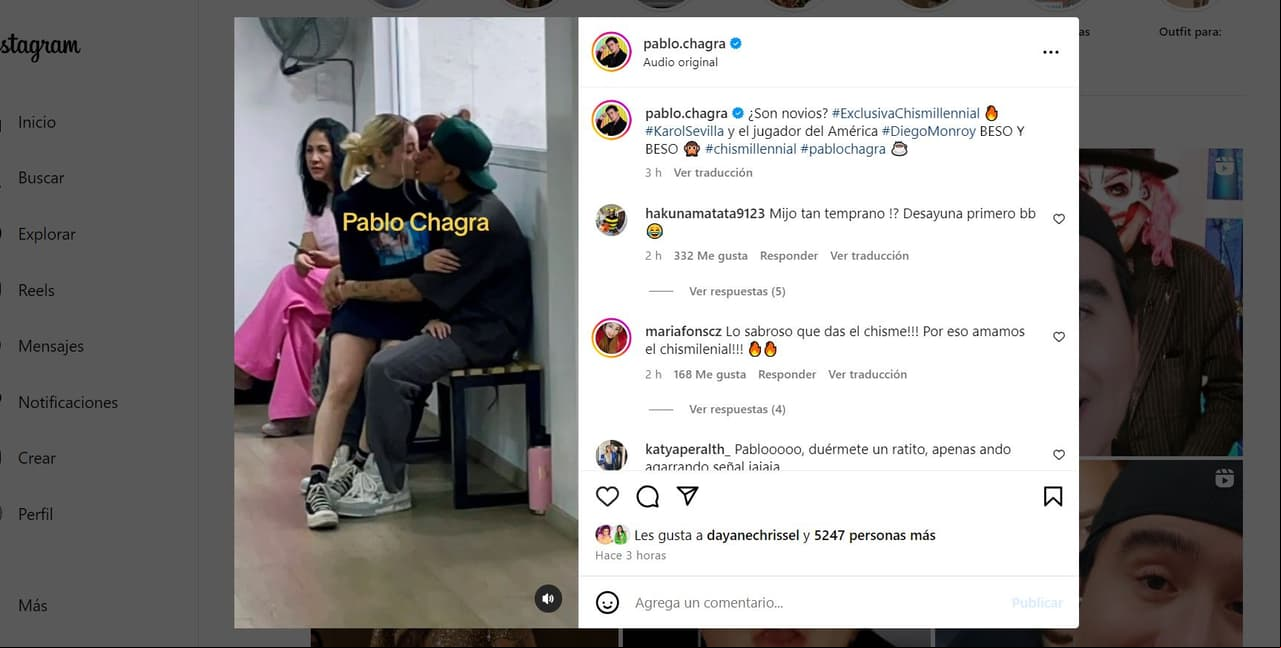 Captan a Karol Sevilla con el jugador del Club América, Diego Monroy.