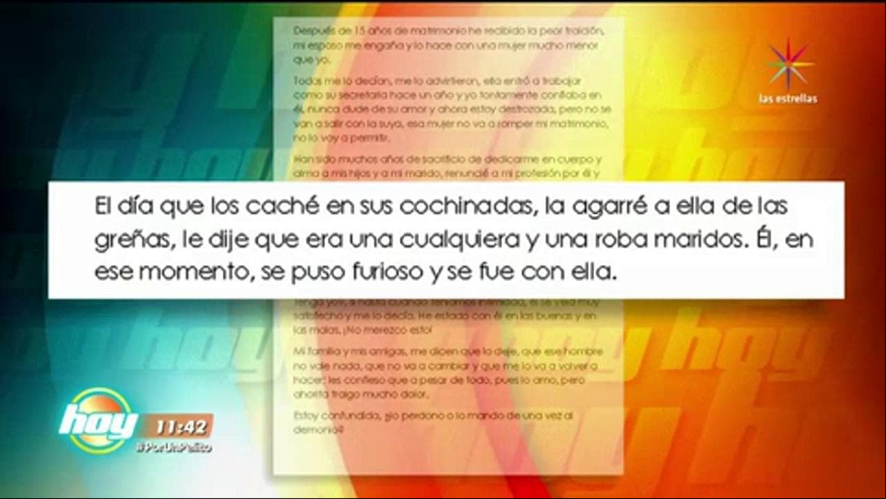 "Mi esposo me engaña con una mujer menor que yo"