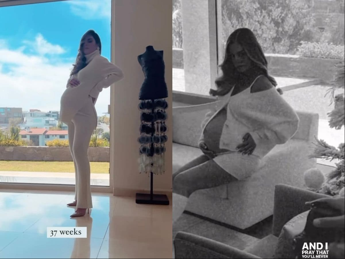 Pero las fotos que más llamaron la atención fueron las que compartió a tres semanas de darle la bienvenida a su bebé y es que protagonizó una tierna sesión para presumir su baby bump en la recta final de su etapa de gestación.