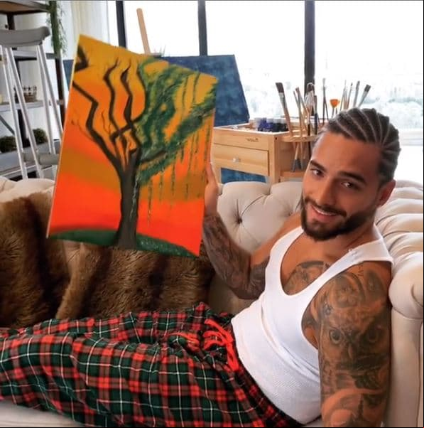 Maluma explota su faceta como pintor