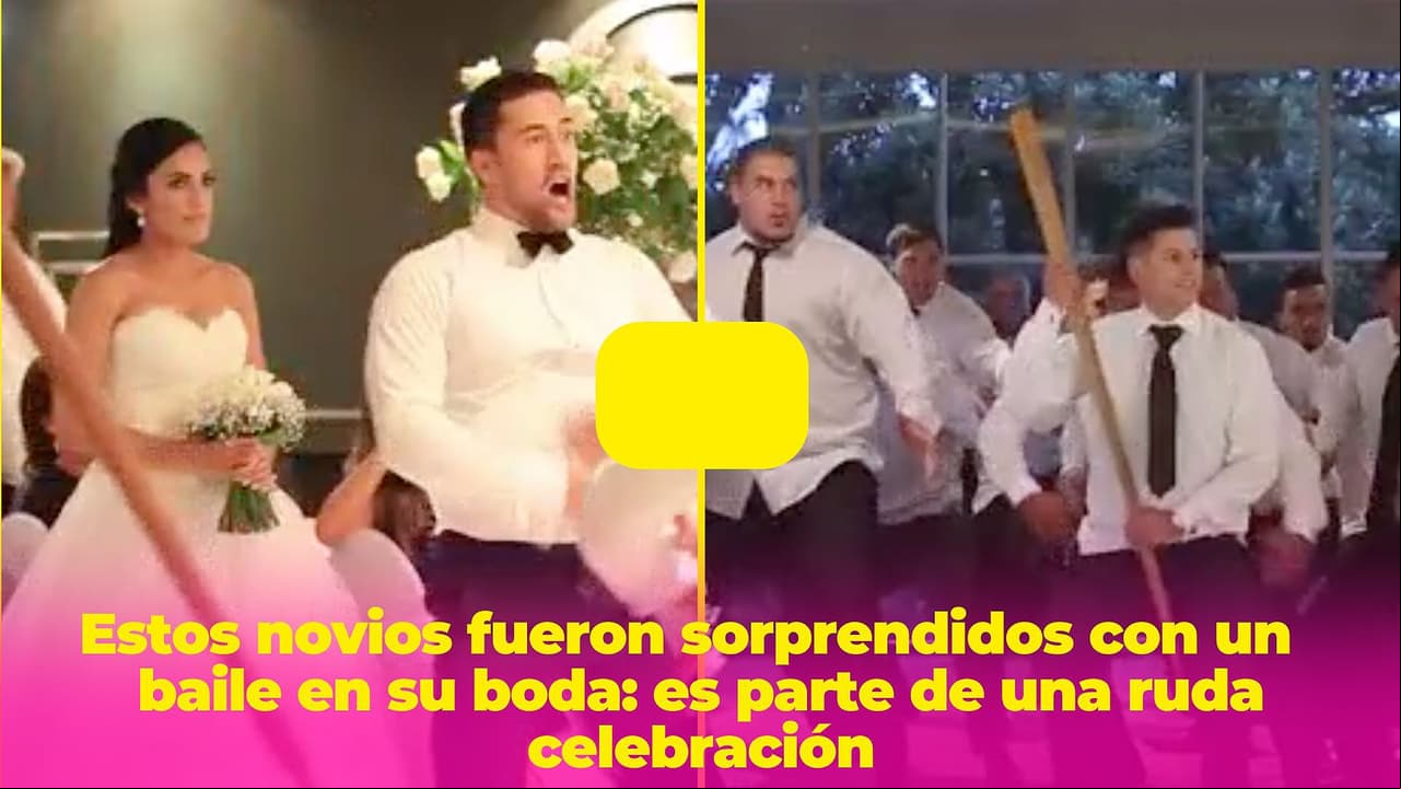 Estos novios fueron sorprendidos con un extraño baile en su boda: es parte de una ruda celebración