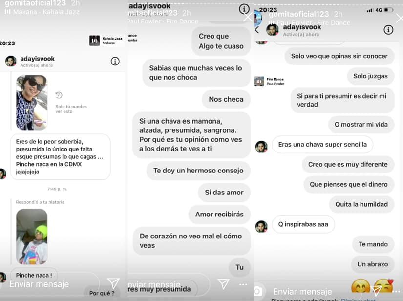 Gomita responde a fan que la criticó a través de Instagram