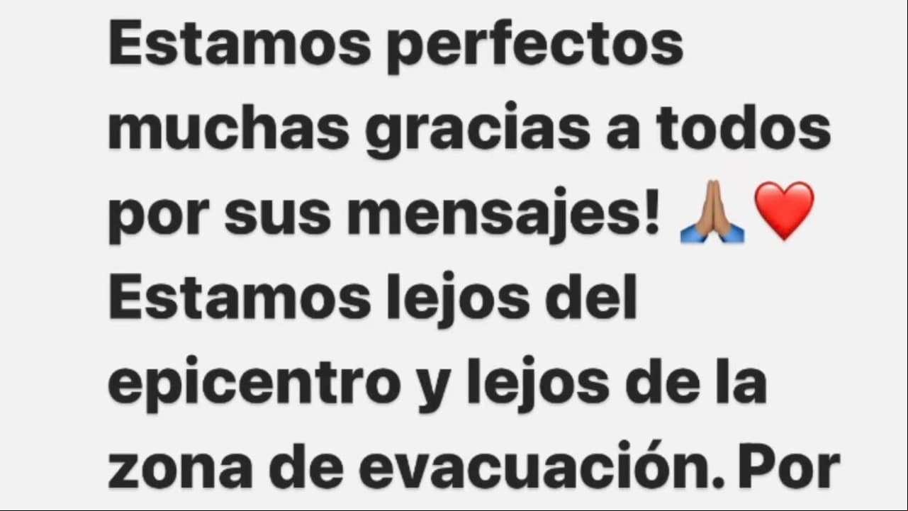 Sandra Echeverría confirmó que ella y su hijo estaban "perfectos".