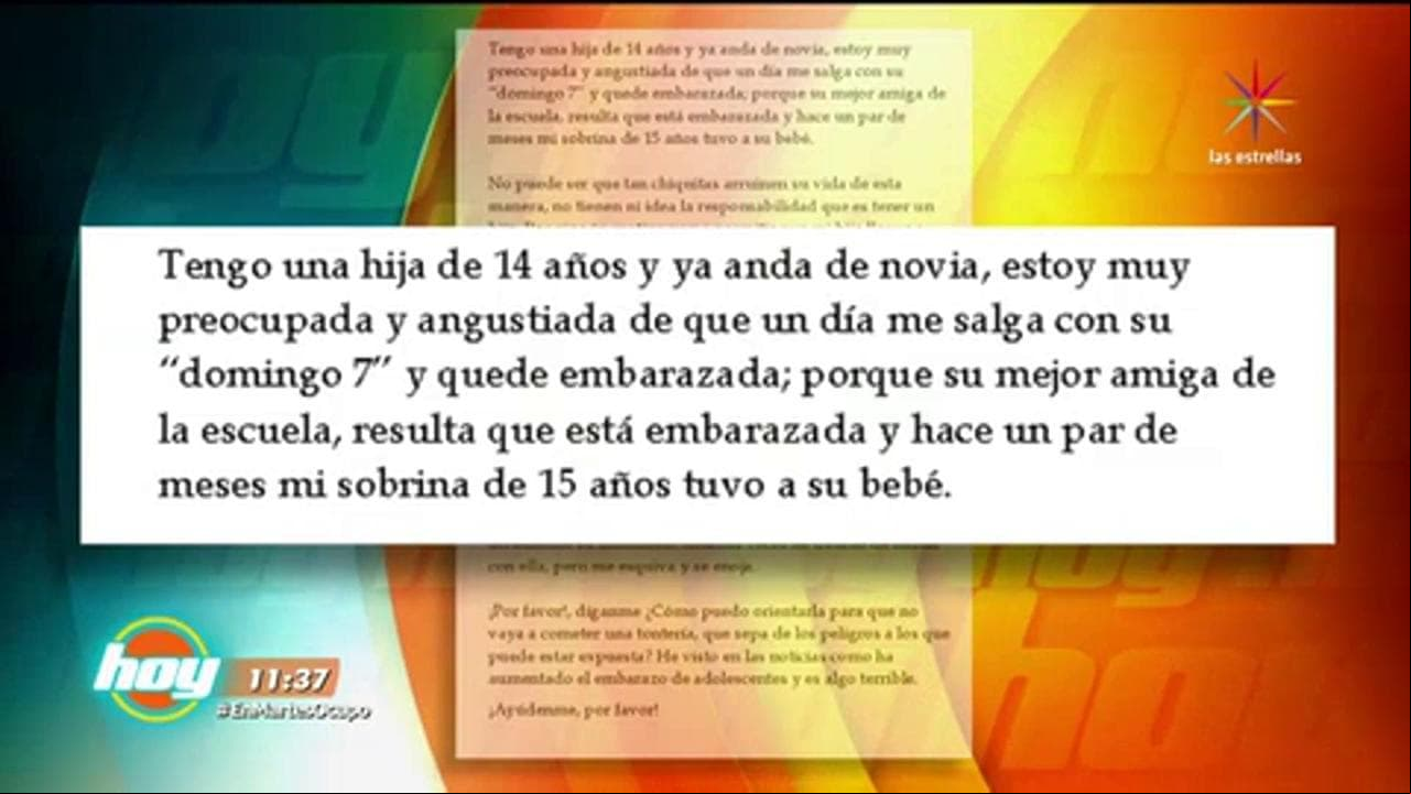 "Temo que mi hija adolescente se embarace"