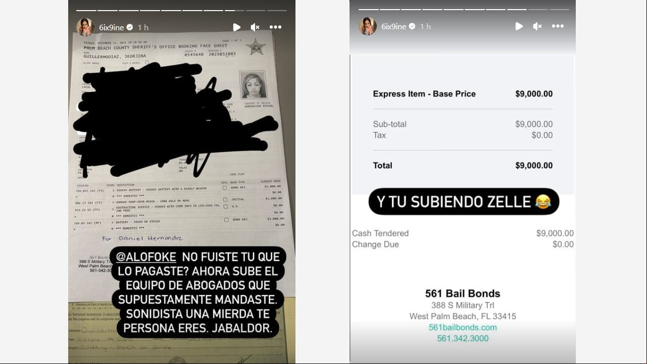 Tekashi demuestra que él habría pagado la fianza de Yailin