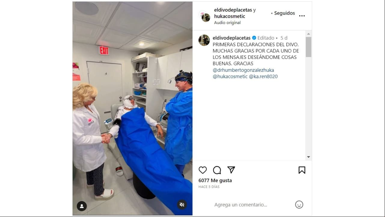 Eduardo Antonio tras su cirugía estética en el rostro.