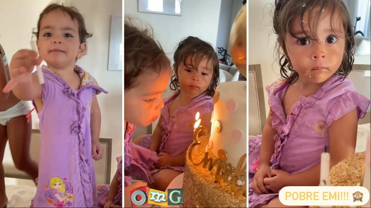 Así como en video viral, melliza de Jacky Bracamontes sopla las velas del pastel de su hermana
