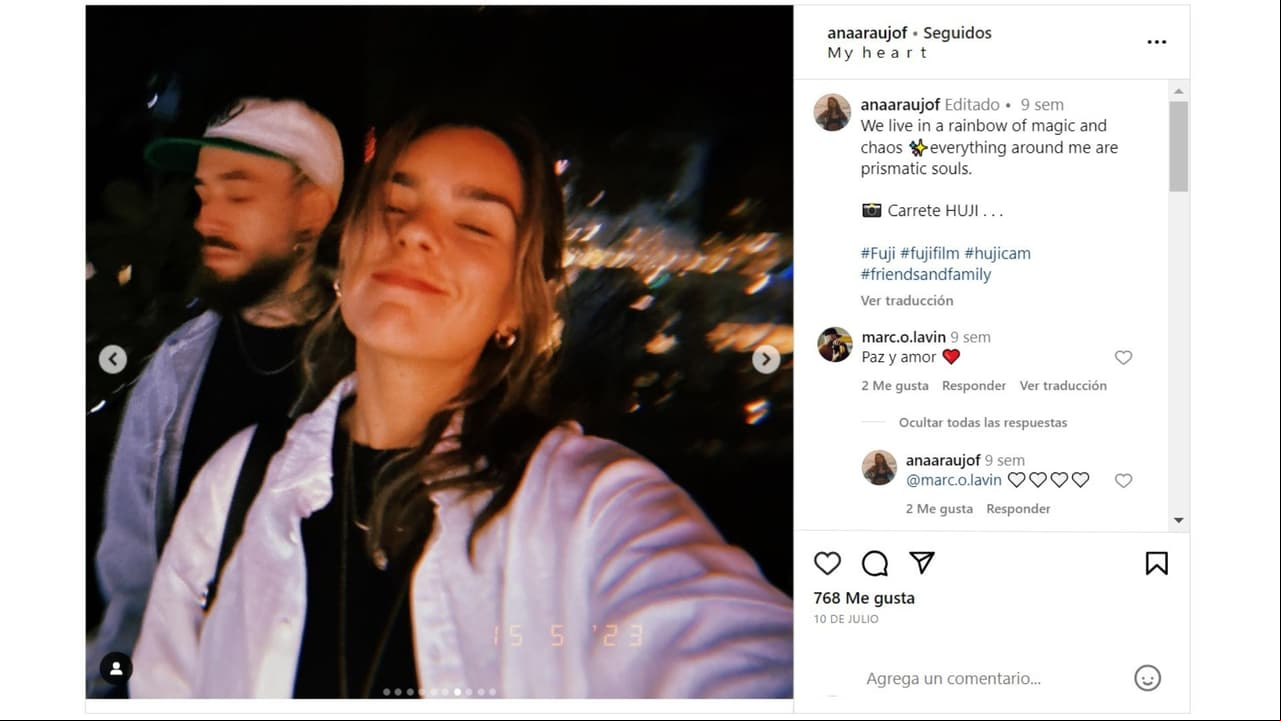 Ana Araujo se mostró con Marco Lavin.