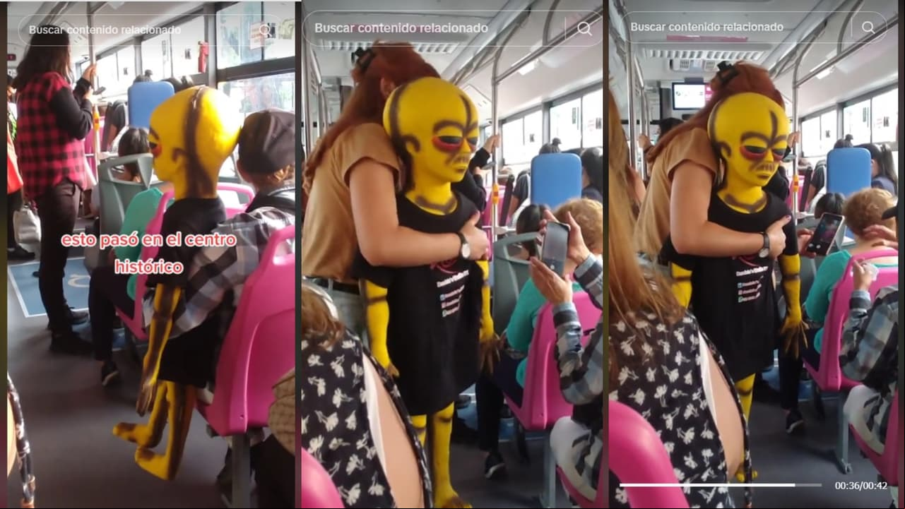 "Extraterrestre" en el transporte.