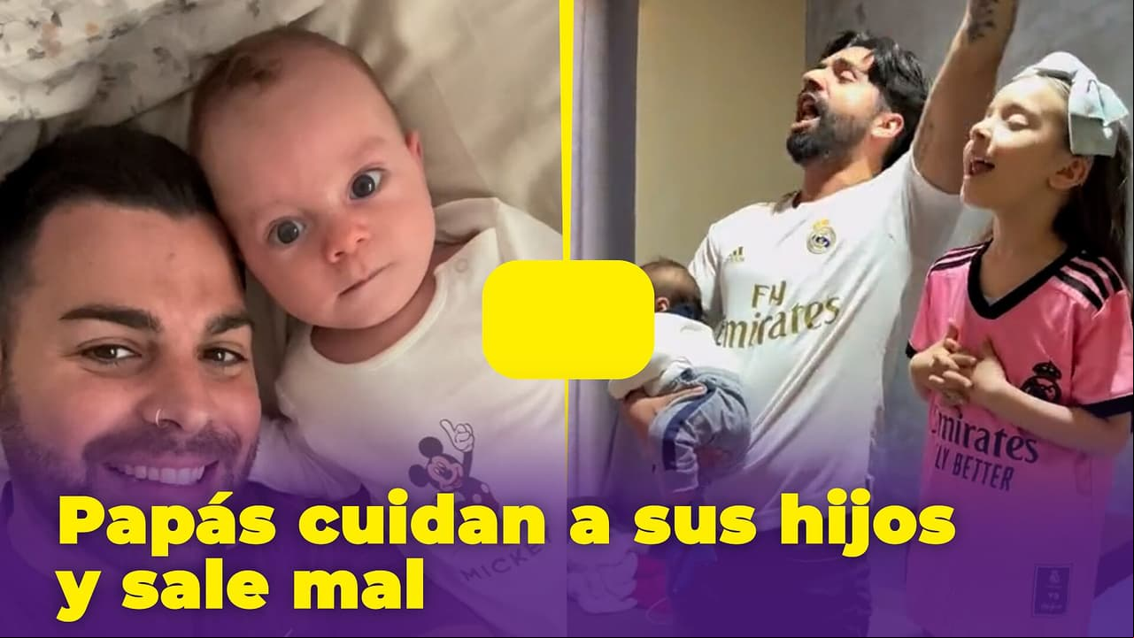 Papás cuidan a sus hijos y sale mal: juegan rudo con ellos, los visten al revés y más