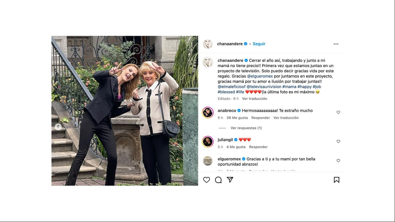 Chantal Andere presume foto con su mamá Jacqueline Andere.