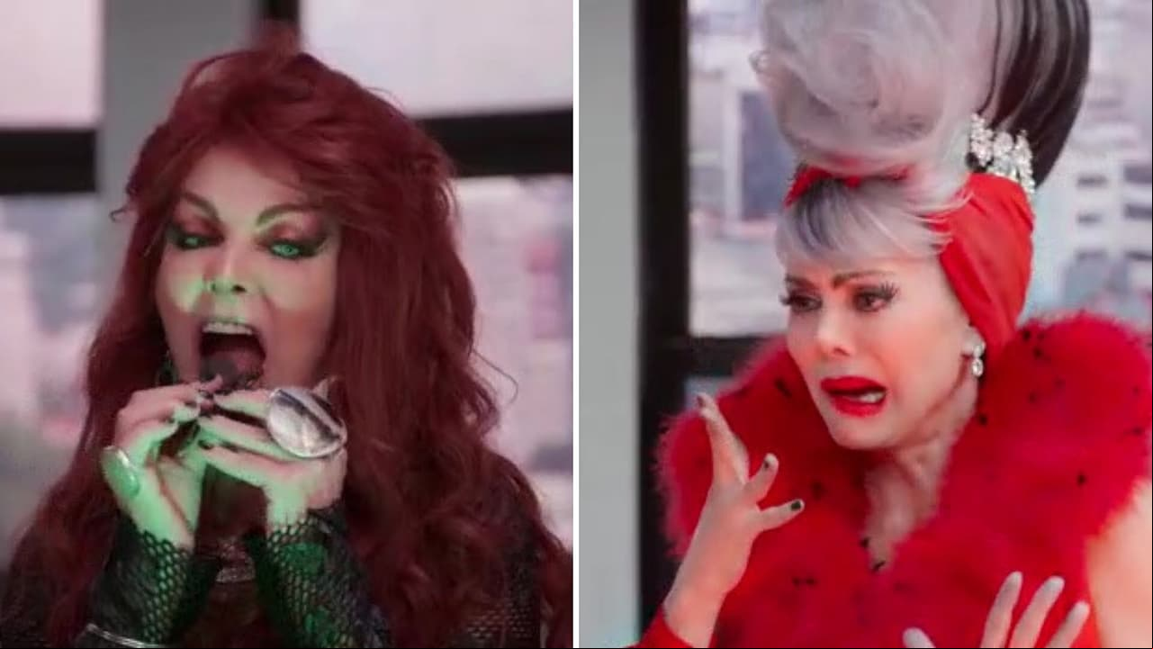 Olivia Collins sorprende al comerse una tarántula frente a Maribel Guardia