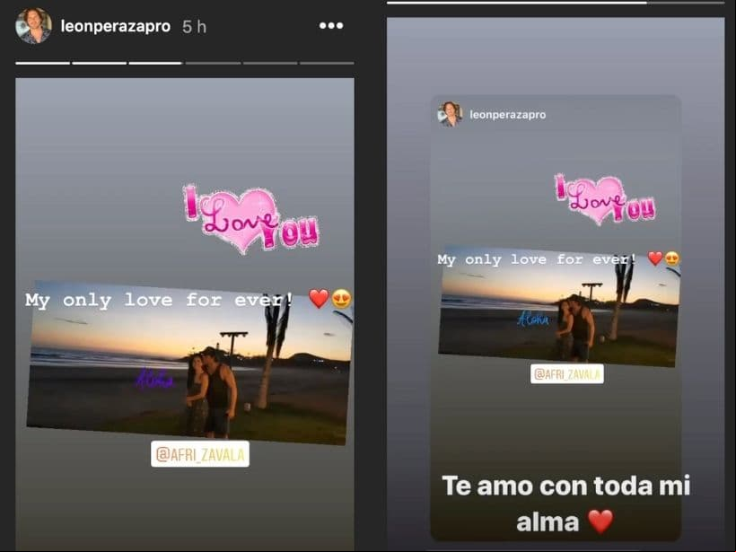 África Zavala y León Peraza intercambian románticos mensajes en Instagram.