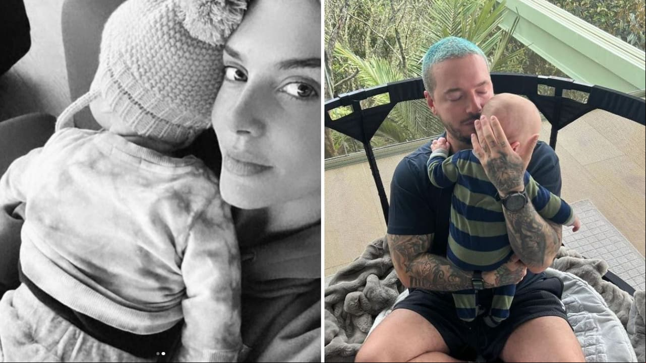 J Balvin y Valentina Ferrer junto a su hijo
