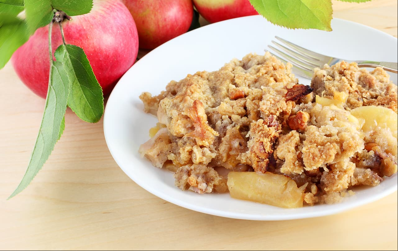 Presume tu figura después de este crumble de manzana
