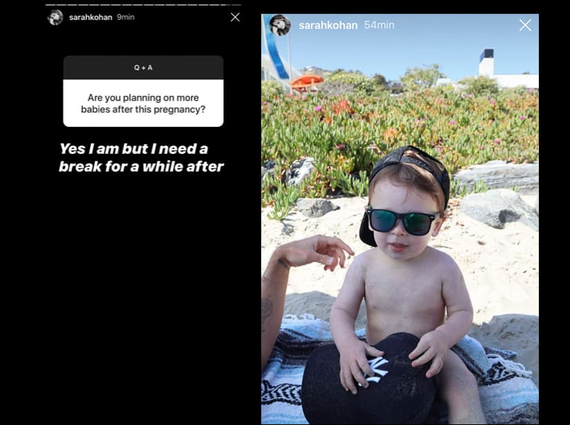 Sarah Kohan responde preguntas de fans y lleva a su hijo a la playa