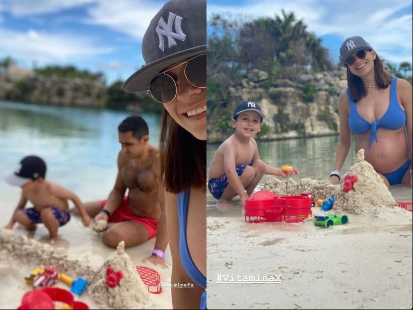Tania Rincón muestra cuánto ha crecido su pancita de embarazo con foto en traje de baño.