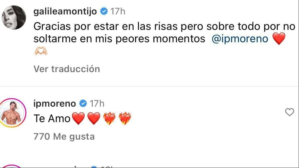 Isaac Moreno respondió con un "te amo" al mensaje de Galilea Montijo.