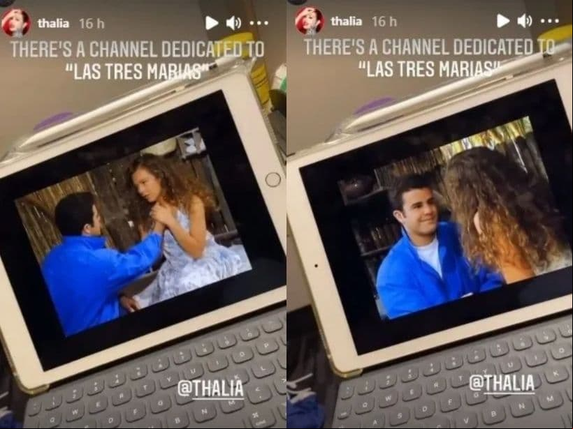 Thalía causa revuelo al revivir los besos que le daba a Eduardo Capetillo en las telenovelas.