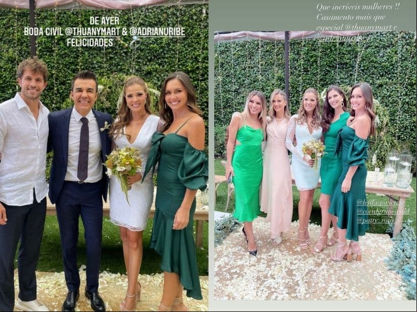 A raíz de esta publicación, comenzaron a aparecer infinidad de fotografías y videos de la boda, la cual se realizó en un jardín.