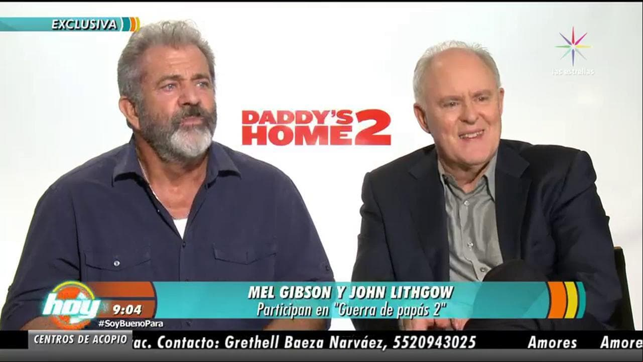 Mel Gibson y John Lithgow envían emotivo mensaje a México
