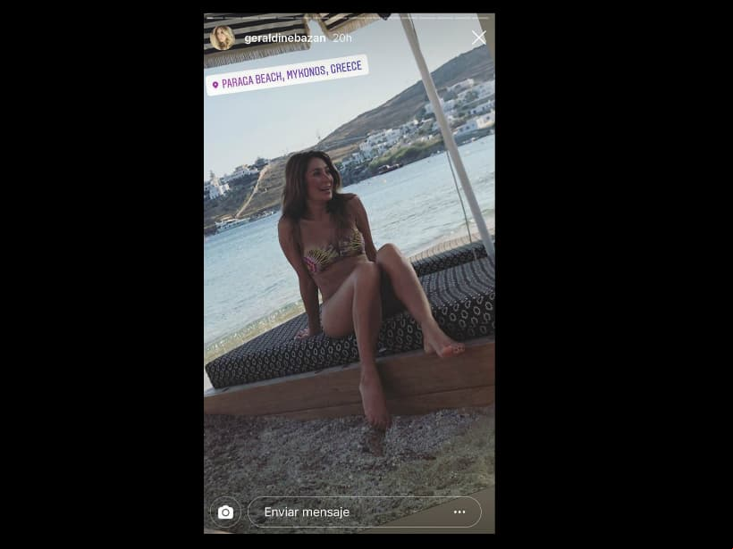 Geraldine Bazán nuevamente hizo sus maletas y como parte de su tour, viajó a la isla de Grecia, Mykonos, uno de los destinos más exclusivos a nivel internacional.