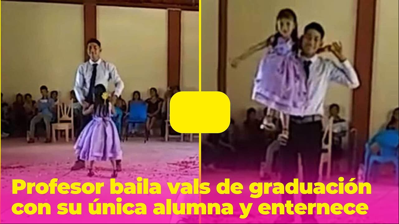 Profesor baila el vals de graduación con su única alumna y enternece a las redes: "¡Qué buen maestro!"