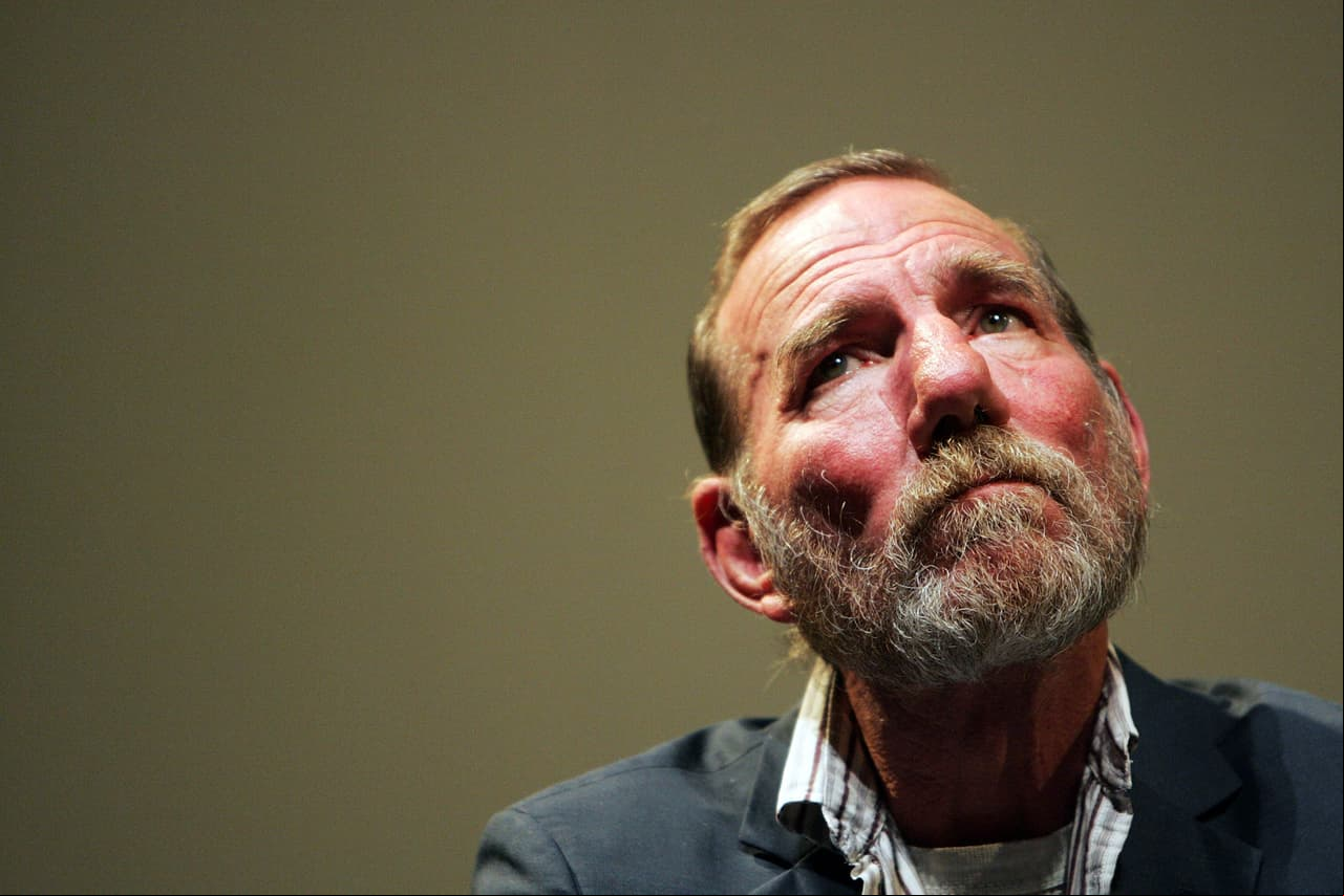 SYDNEY, AUSTRALIA - MAY 21: British actor Pete Postlethwaite speaks during the preview of his new documentary film 'Liyarn Ngarn' at the Sydney Writers Festival on May 21, 2008 in Sydney, Australia. (Photo by Lisa Maree Williams/Getty Images)