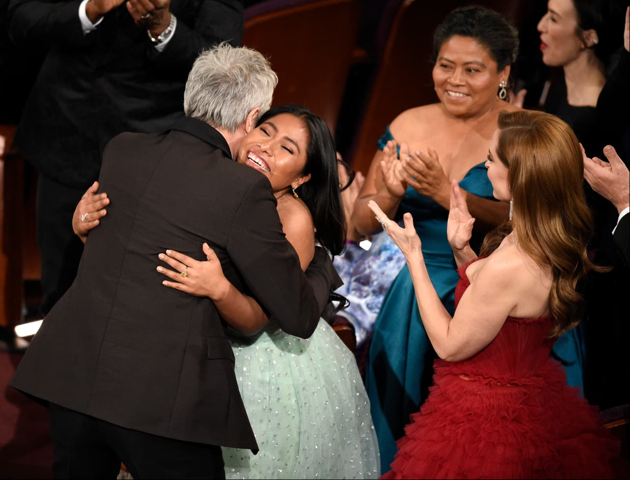 En su discurso, el director mexicano agradeció a la protagonista de 'Roma', Yalitza Aparicio.
