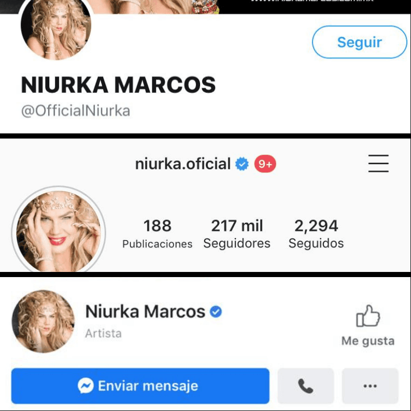 La vedette pide que no se dejen engañar y denuncien las cuentas falsas.
