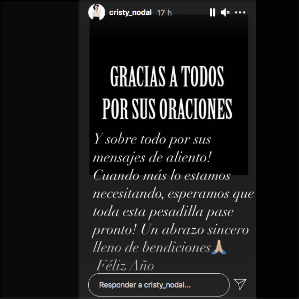 Mensaje de Cristy Nodal que alarmó a los fans