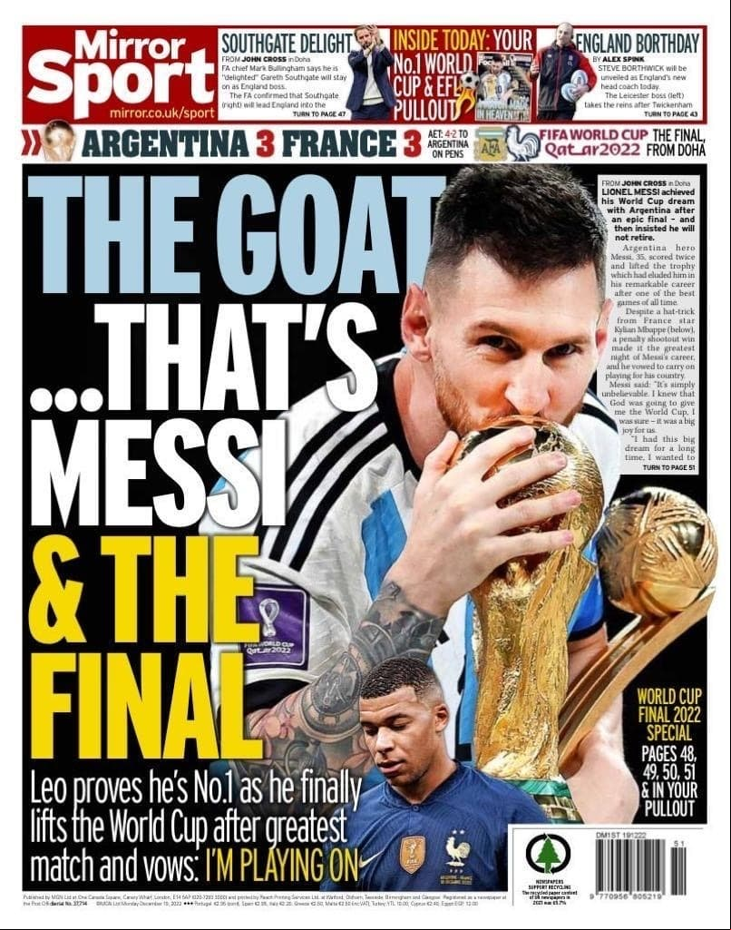Las portadas de Argentina campeón en Qatar 2022