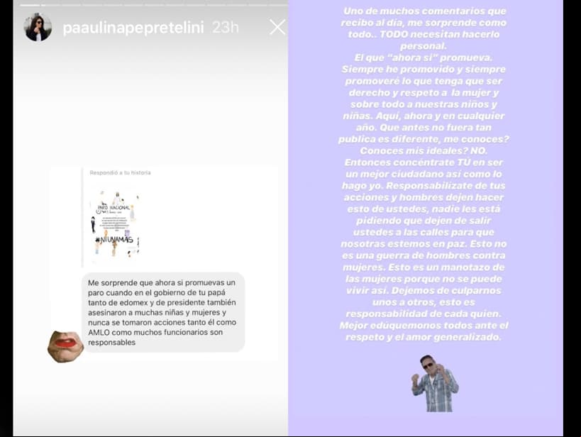 Paulina Peña responde a las críticas de redes sociales