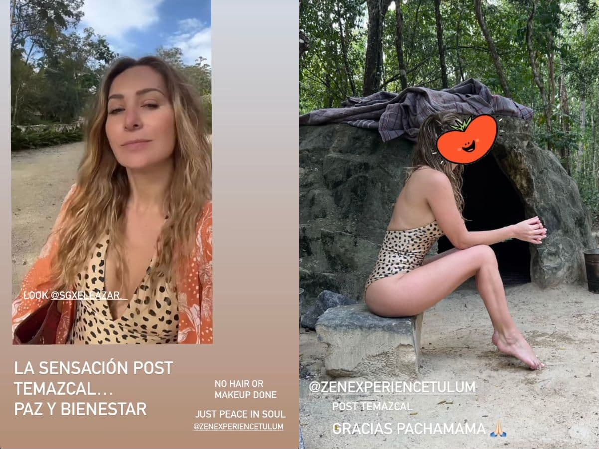 La actriz probó un ritual prehispánico en Tulum