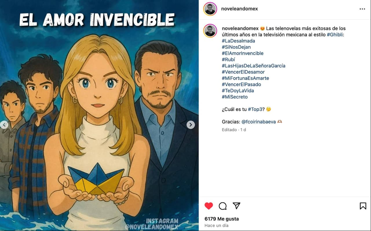 El amor invencible estilo Studio Ghibli.