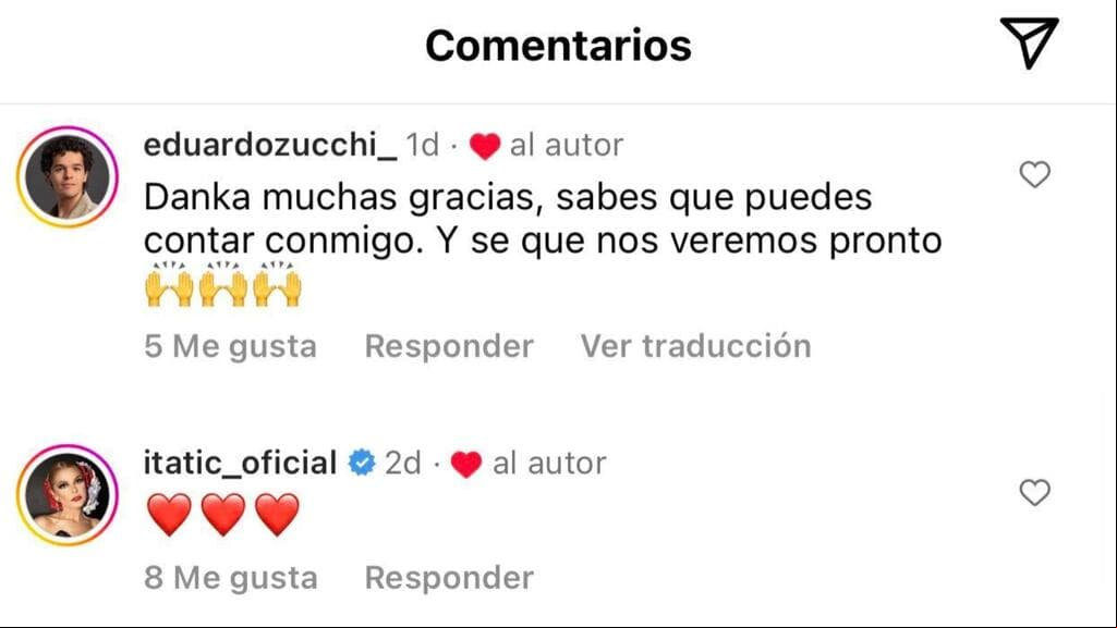 Esta fue la reacción de Itatí Cantoral al mensaje que 'Danka' le dedicó a su hijo Eduardo Zucchi.