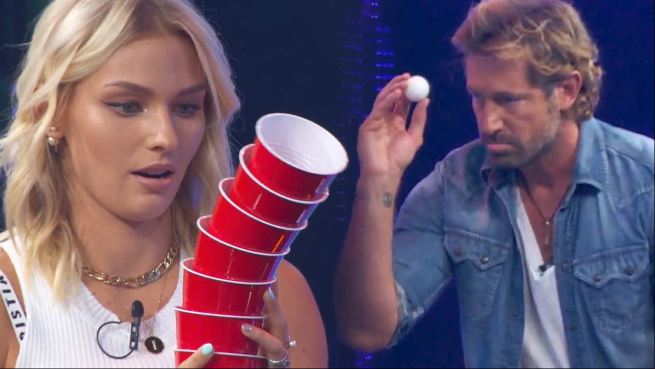 Mira cómo Irina Baeva y Gabriel Soto demuestran que son un gran equipo y superan la prueba ‘Vasos desequilibrados’