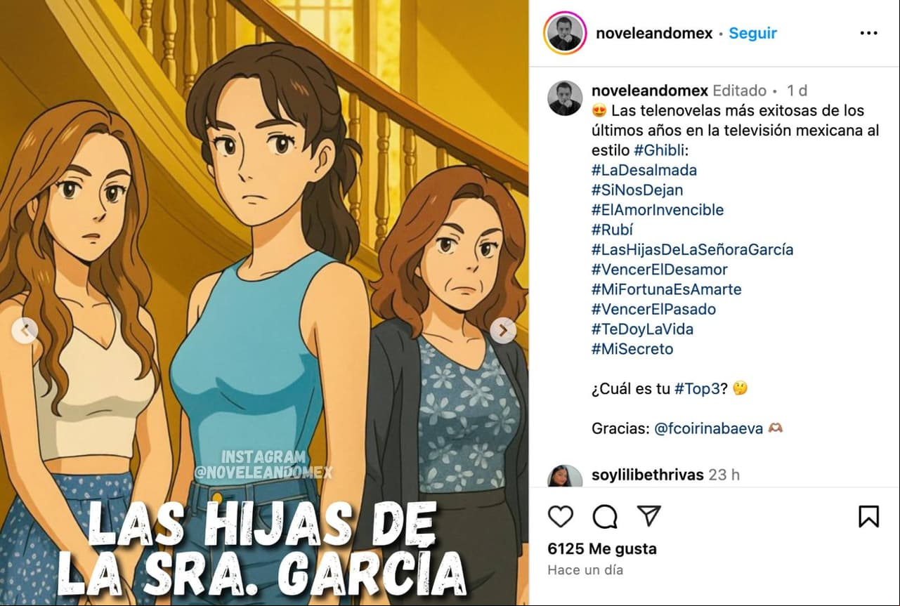 La Hijas de la Señora García estilo Studio Ghibli.