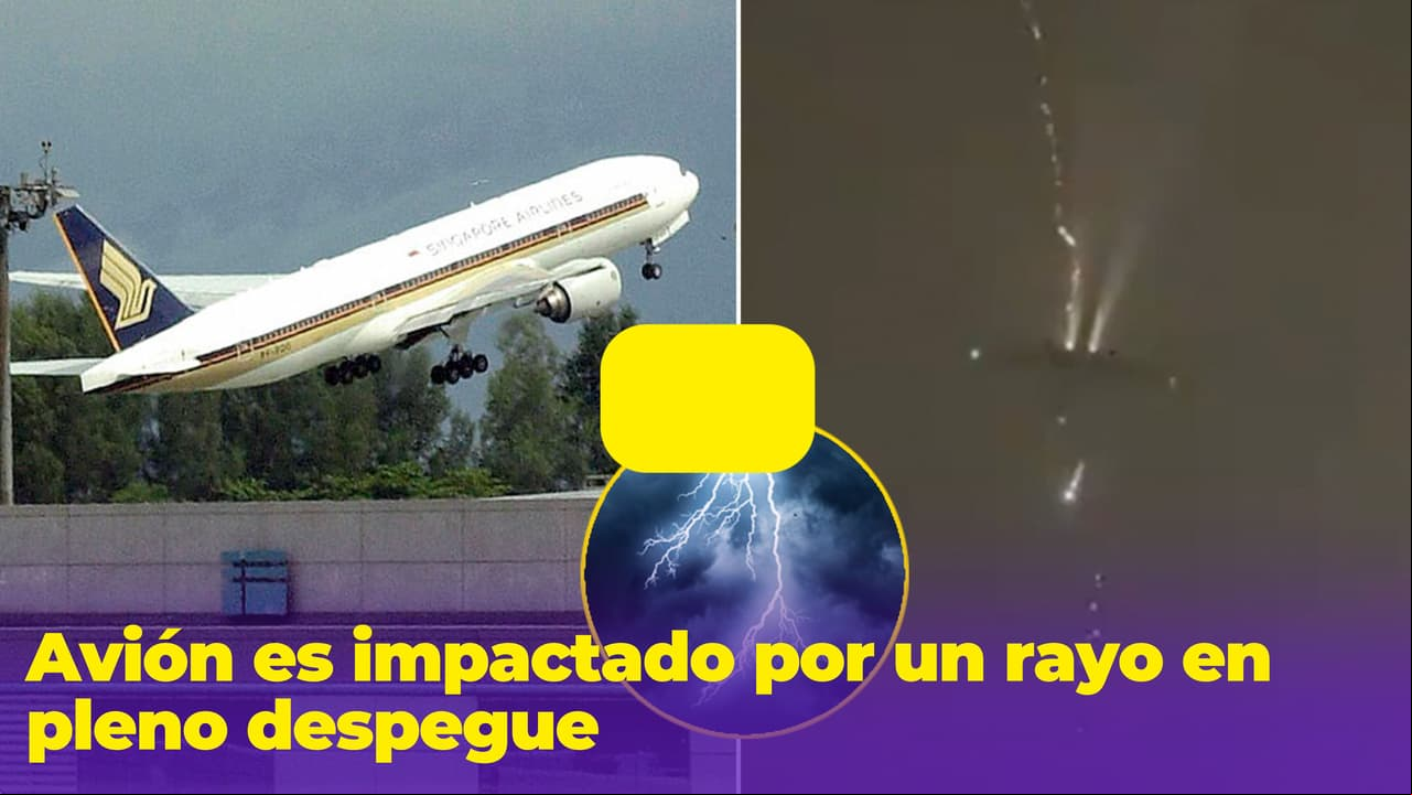 Avión es impactado por un rayo en pleno despegue: el video impactó a Internet 