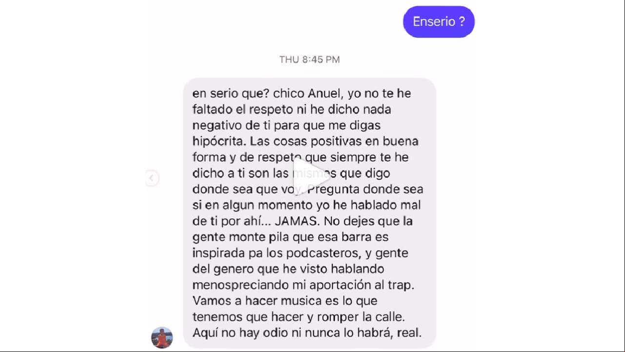 El supuesto mensaje de Bad Bunny a Anuel AA