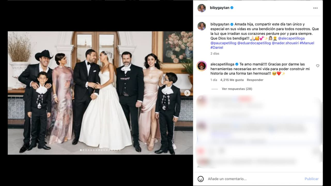 Biby Gaytán compartió nuevas imágenes de la boda de su hija Ale Capetillo