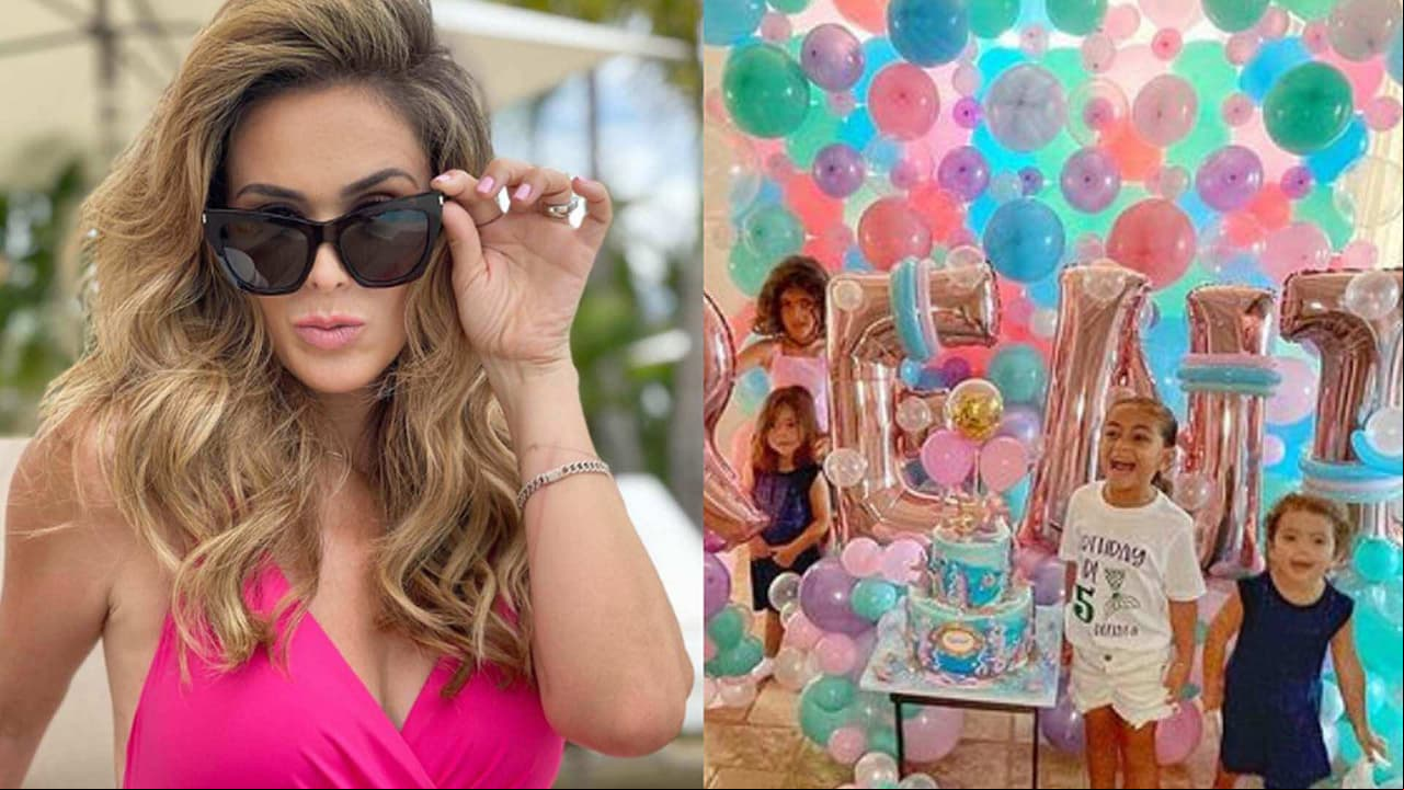 Jacky Bracamontes celebra cumpleaños de su hija Renata con gigantes sirenas e inflables de alberca