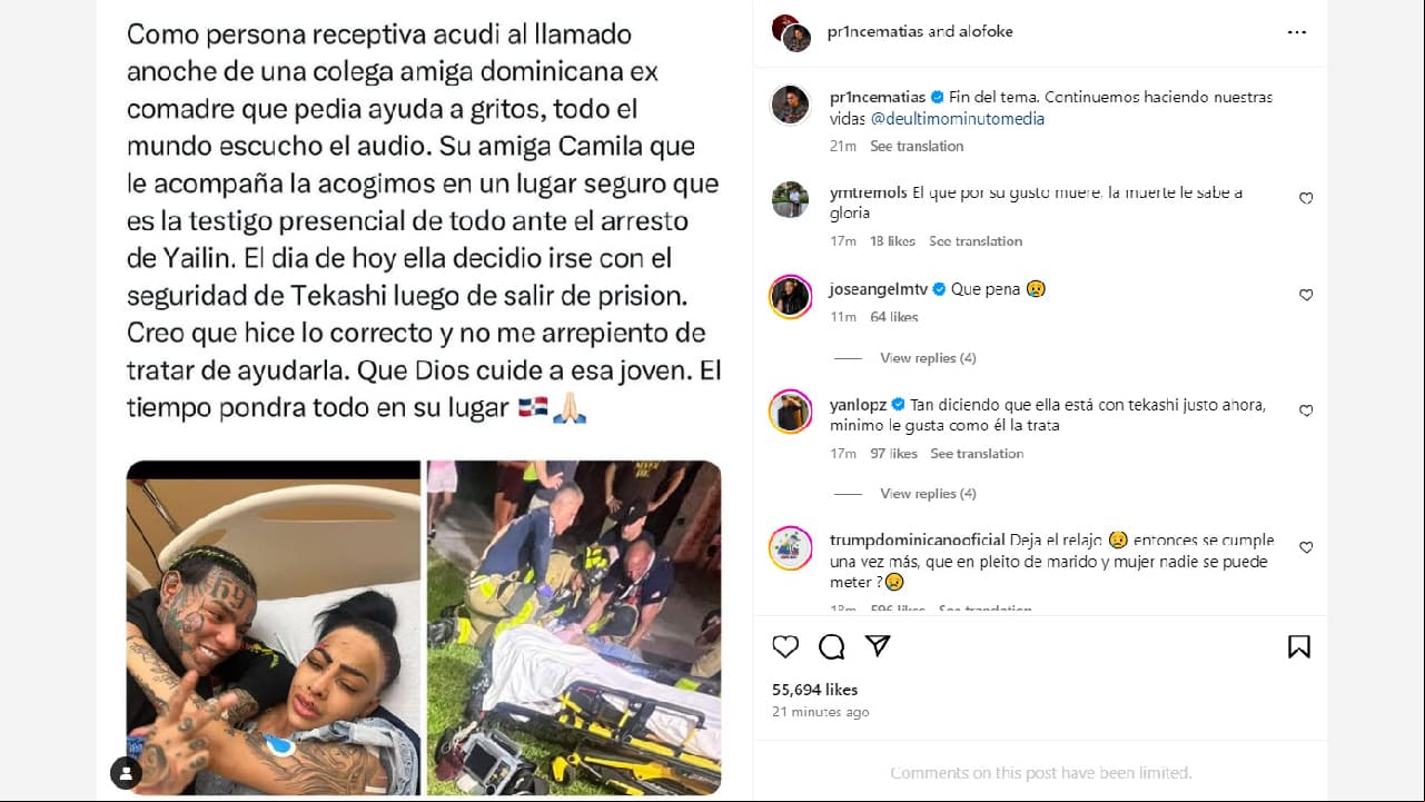 Alofoke informa que Yailin se fue con tekashi tras salir de la cárcel